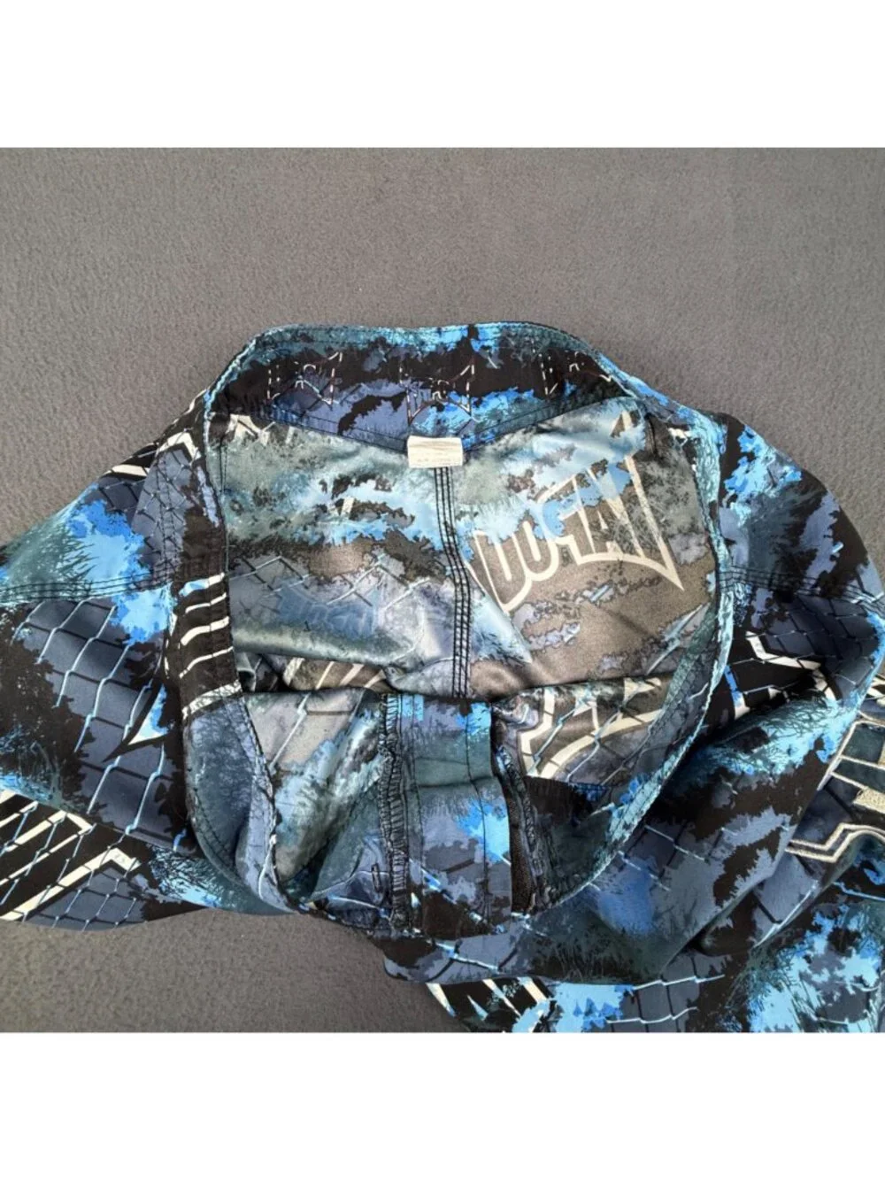 Tapout Men's MMA Fight Shorts Camo Blue Black Gray White  Size 34